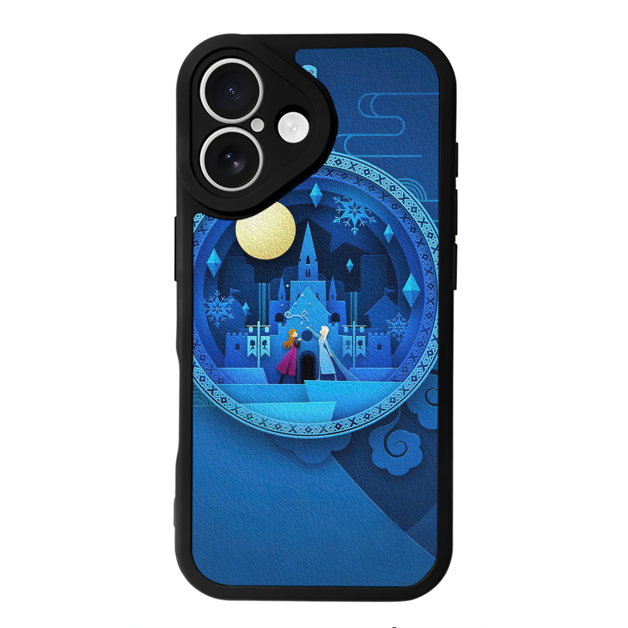 （画像用） アナと雪の女王 アンナ エルサ Frozen Anna Elsa 【iPhone 16シリーズ対応】シリコンスマホケース（レザー調） 材質：シリコン